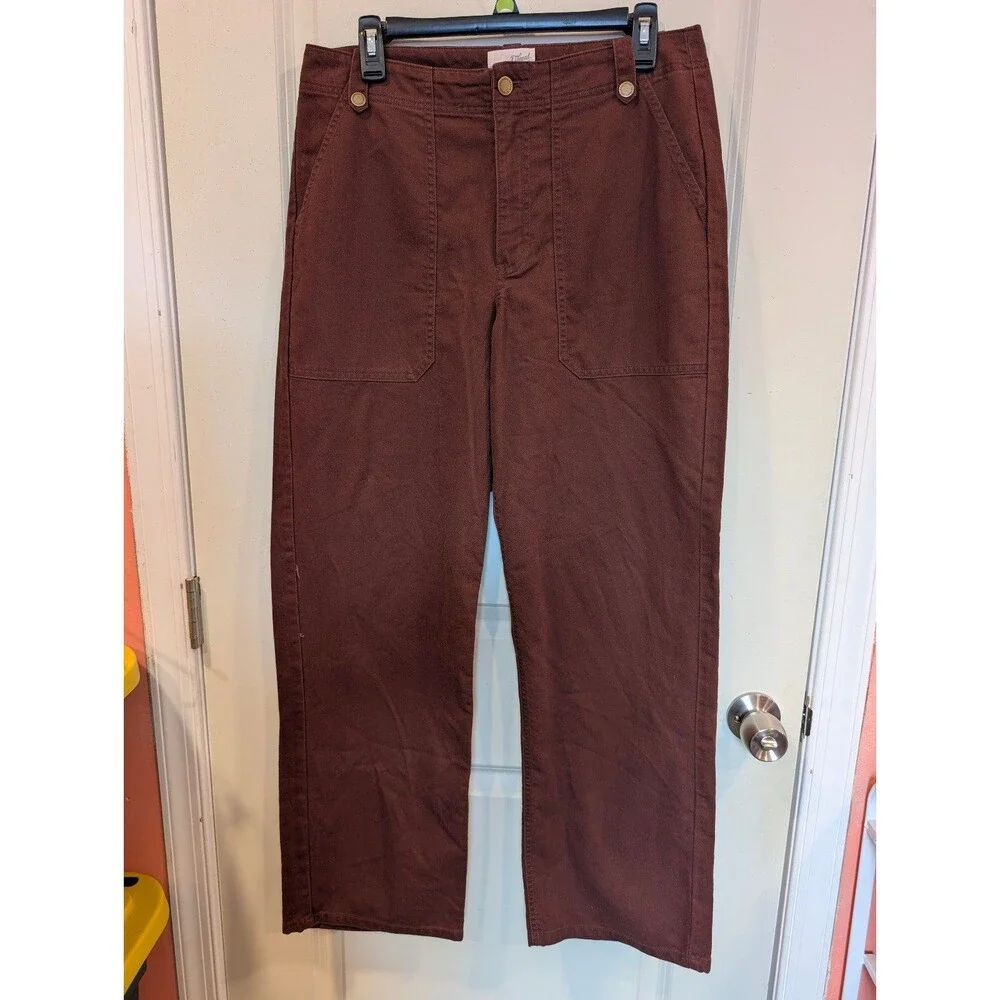 Women's Universal Thread Mid Rise Straight Leg Cargo Pants Brown Size 10